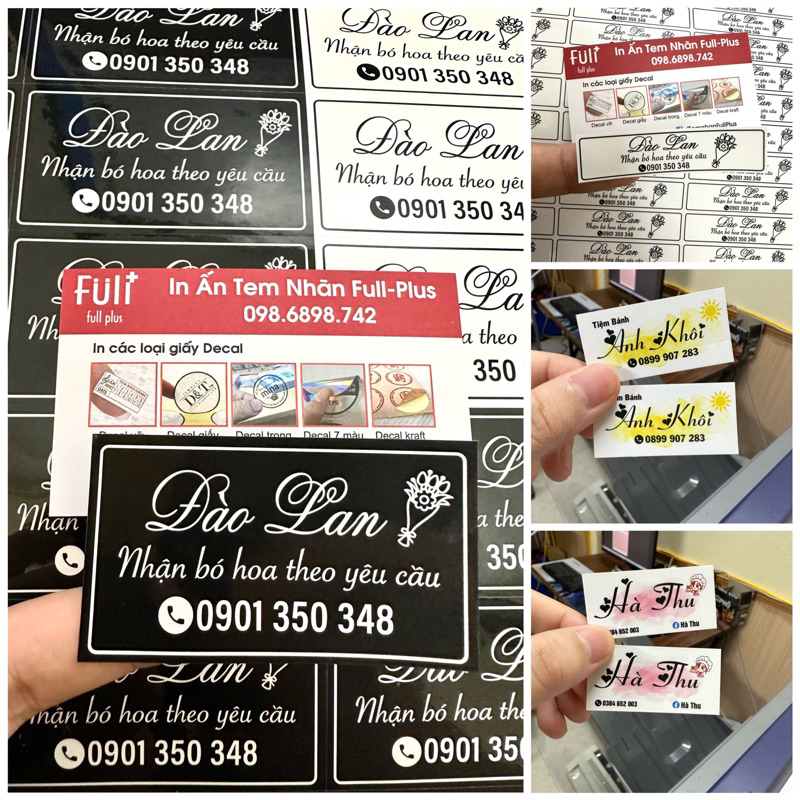 Tem dán hoa, dán bánh IN THEO YÊU CẦU