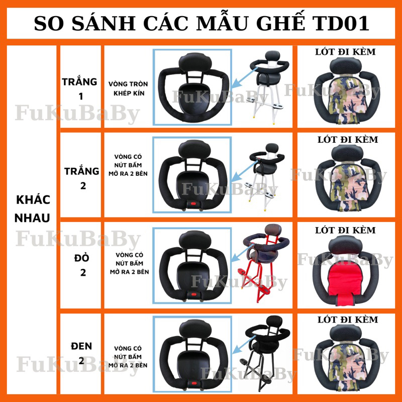 TD01-Ghế ngồi xe máy đa năng bán chạy cho bé