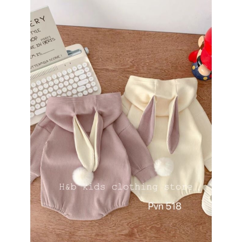 Bodysuit bé gái, body liền thân dài tay hè thu bé sơ sinh từ 5-13kg, hàng đẹp xuất Hàn thiết kế dáng thỏ