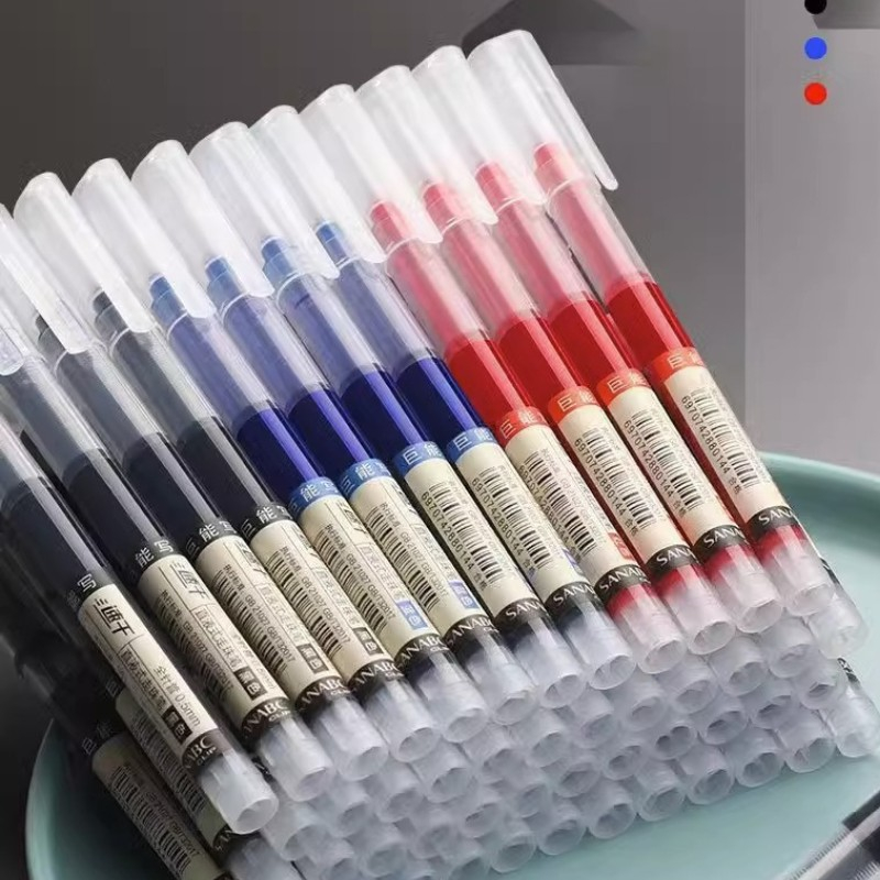 Bút bi gel nước khô nhanh ngòi 0.5mm dành cho học sinh 3 màu đen đỏ xanh