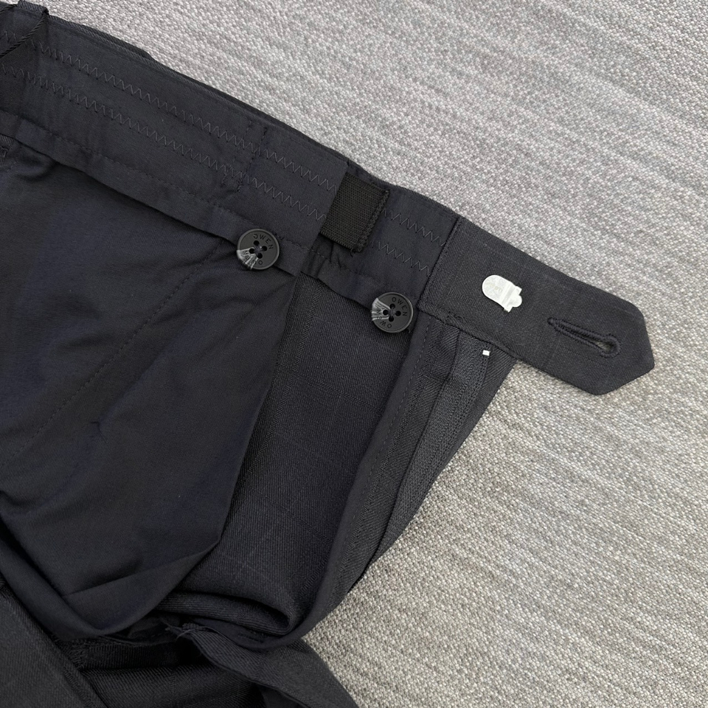 OWEN - Quần Âu nam Owen SLIMFIT CẠP TĂNG ĐƠ CO DÃN  100% Nano màu xám kẻ ca rô chìm 231482