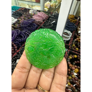 Mặt dây chuyền rồng phong thủy đá xanh