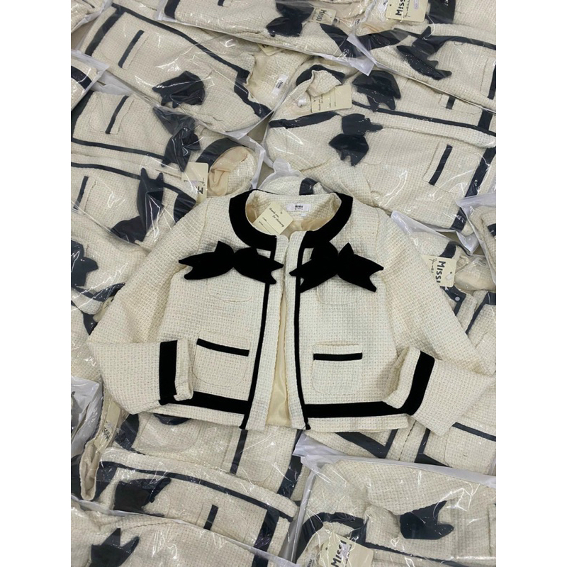 Áo Dạ Phối Nơ Túi Hàng 2 Lớp_Haxuanstore