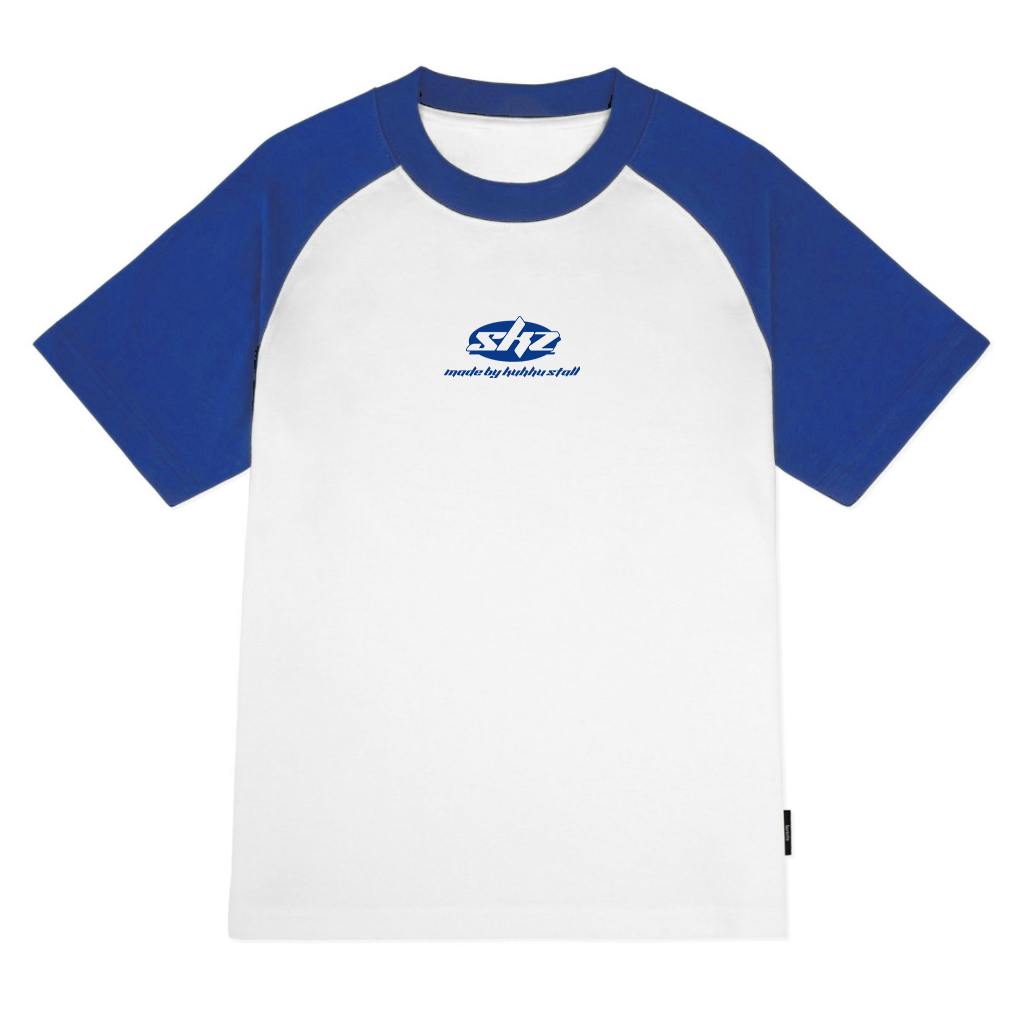 SKZ TEE -  Áo thun STRAY KIDS raglan unisex oversize màu trắng/xanh