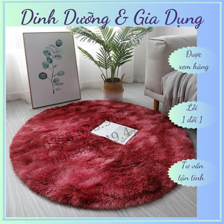 Thảm lông tròn, thảm lông loang, thảm lông decor, thảm trang trí phòng ngủ đường kính 1m