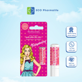 Son dưỡng hồng môi tự nhiên hữu cơ 4 ORGANIC vị phúc bồn tử 5g