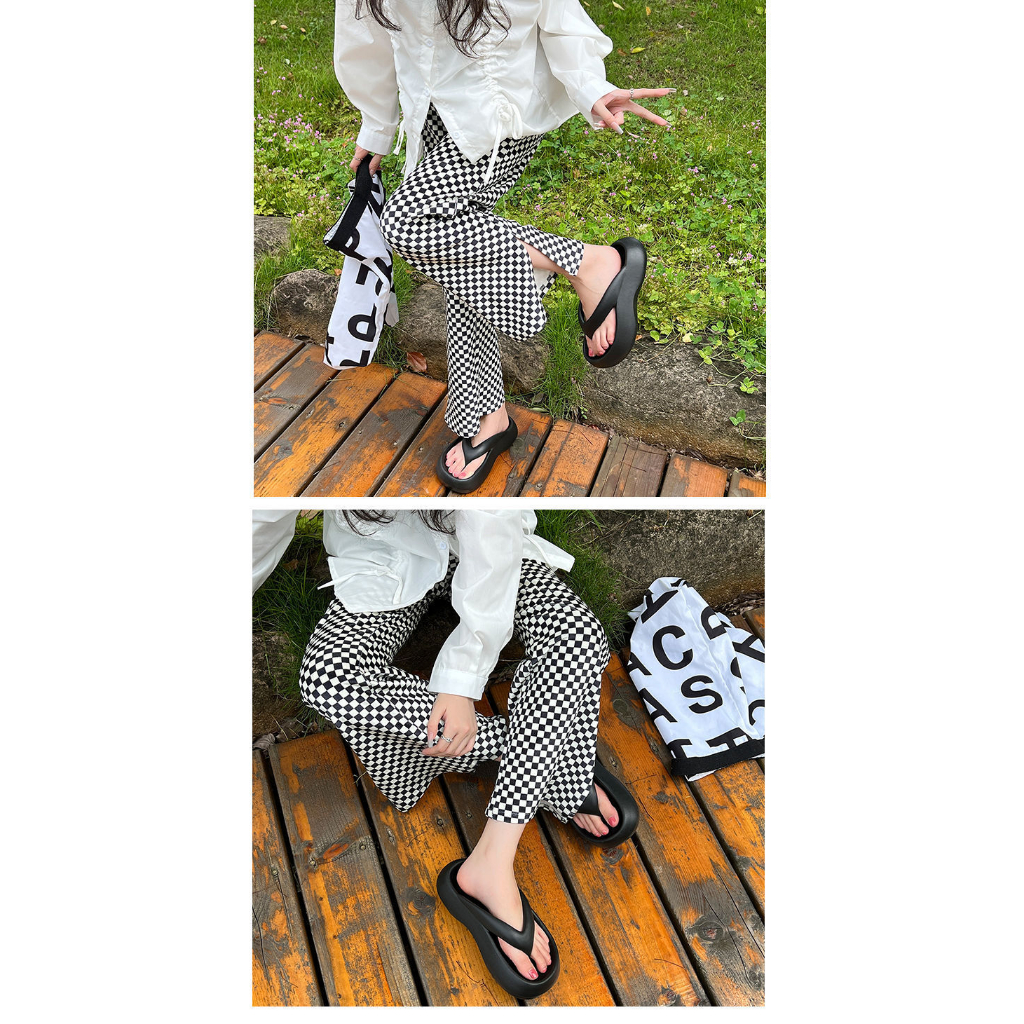 Dép xỏ ngón đi biển 03 đế bánh mì dép tông đế dày 4cm siêu êm chất EVA siêu mềm êm phong cách Hàn Quốc