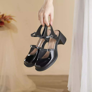 Sandal nữ cao gót bít mũi Mary jane giày cao gót nữ lolita