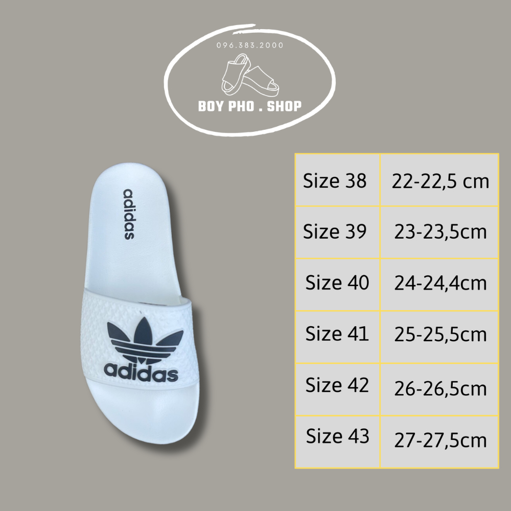Dép nam adidas Mẫu mới nhất Hot 2023, Dép adidas 3 lá đế cao su non Form dáng thể thao,