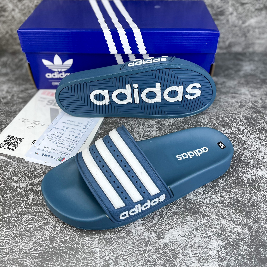 Dép nam adidas Mẫu mới nhất Hot 2023, Dép adidas 3 lá đế cao su non Form dáng thể thao,