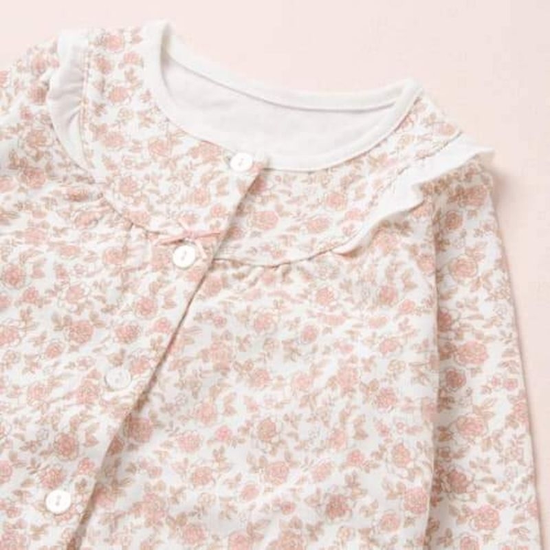 Size 12M  - Bộ quần áo thu đông Ettoi họa tiết hoa nhí xinh xắn cho bé gái mặc đi chơi