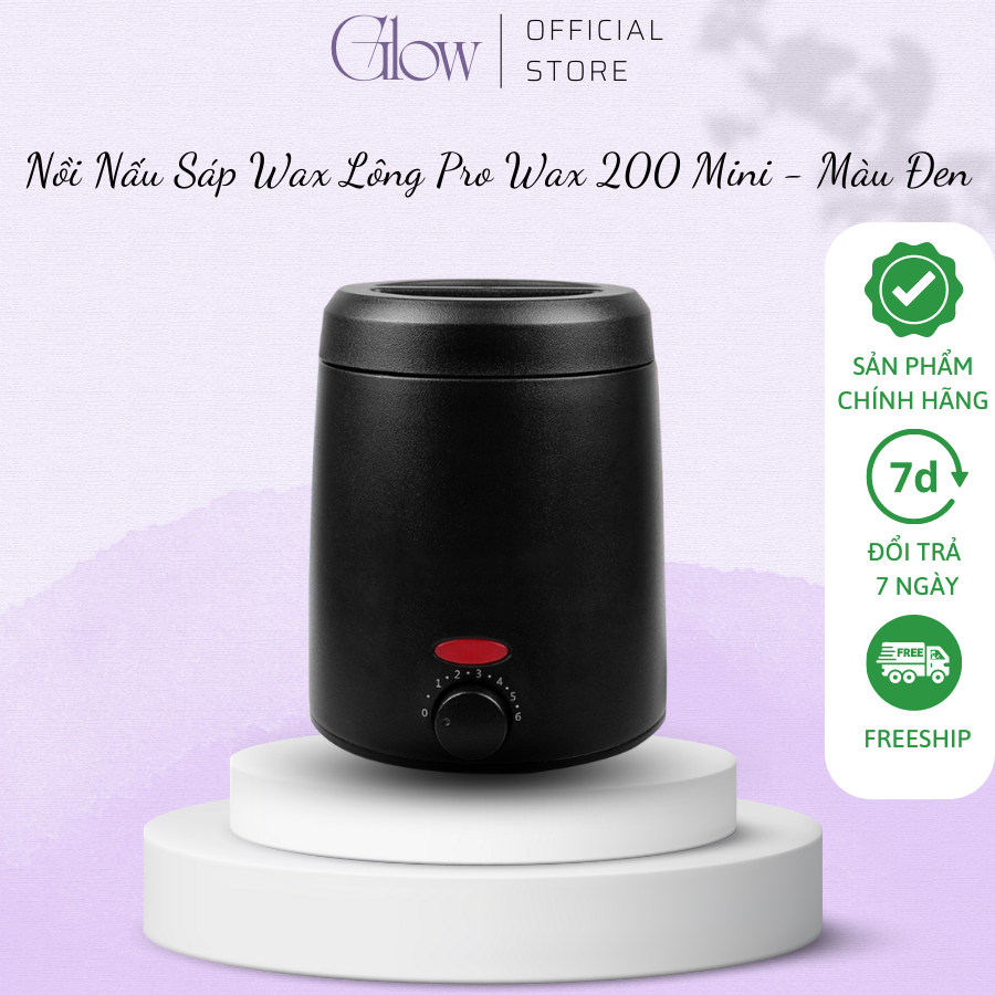 Nồi Nấu Sáp Wax Lông GLOW WAXING Pro Wax 200 Mini Chống Dính Cao Cấp Siêu Tiện Lợi Tặng Kèm Que 1013
