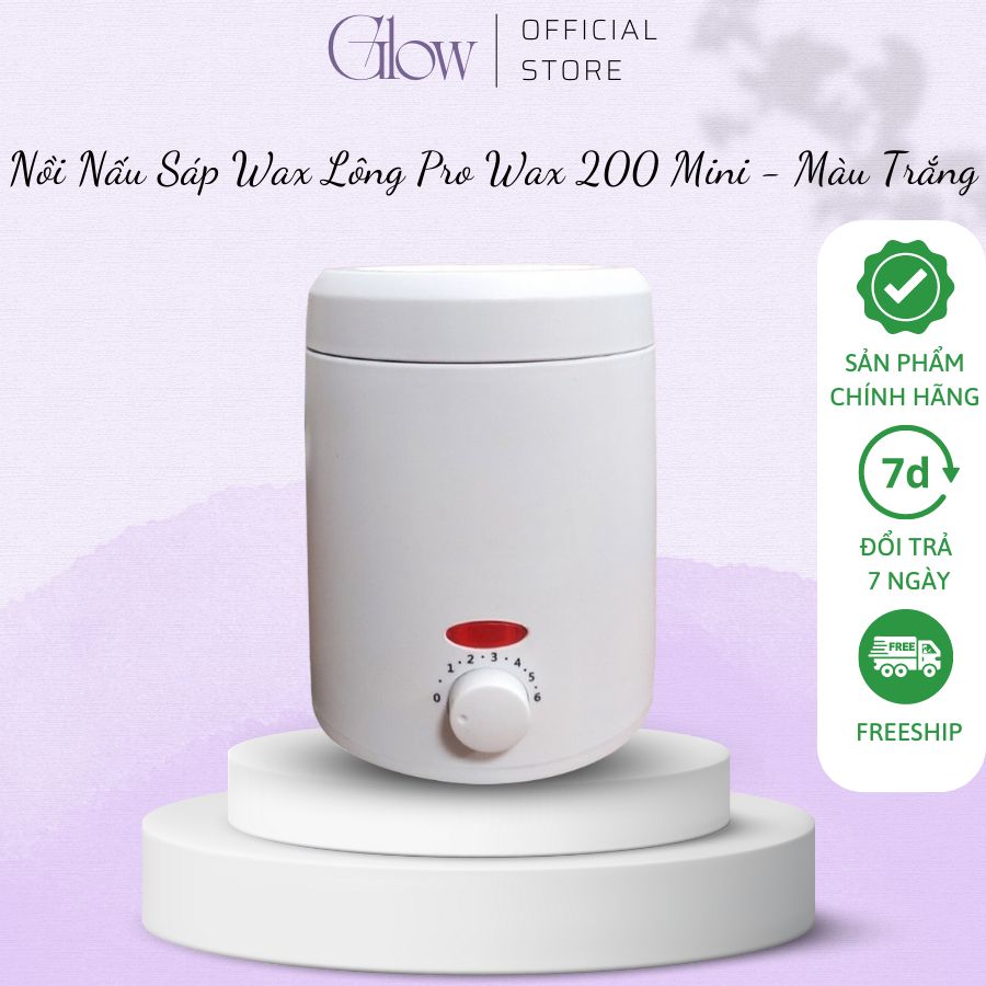 Nồi Nấu Sáp Wax Lông GLOW WAXING Pro Wax 200 Mini Chống Dính Cao Cấp Siêu Tiện Lợi Tặng Kèm Que 1013