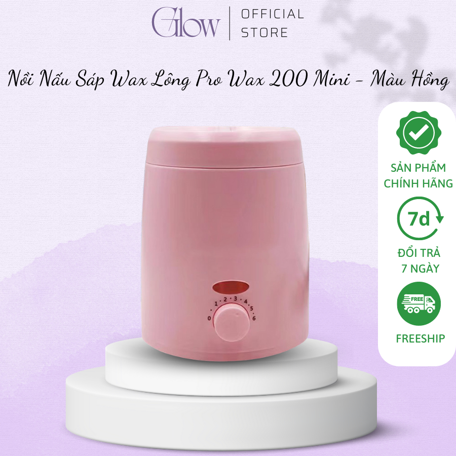 Nồi Nấu Sáp Wax Lông GLOW WAXING Pro Wax 200 Mini Chống Dính Cao Cấp Siêu Tiện Lợi Tặng Kèm Que 1013