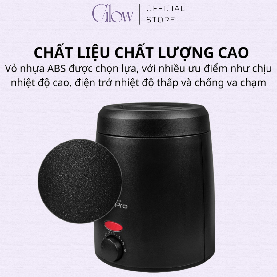 Nồi Nấu Sáp Wax Lông GLOW WAXING Pro Wax 200 Mini Chống Dính Cao Cấp Siêu Tiện Lợi Tặng Kèm Que 1013