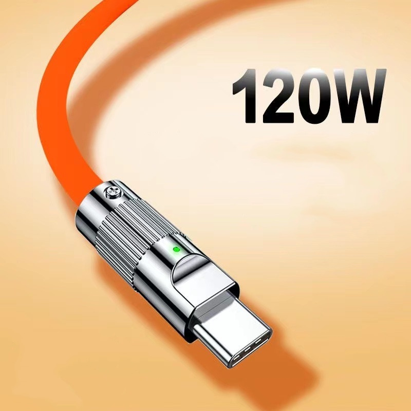 Sạc Nhanh 120W 6A Xoay 180 Độ,Dài 1M 2M Bằng Silicone giành cho máy tính bảng Android / IOS