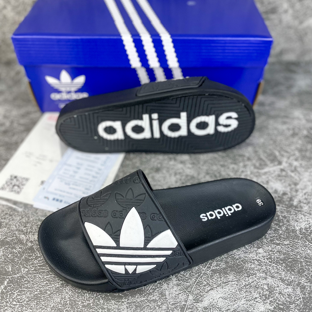Dép nam adidas Mẫu mới nhất Hot 2023, Dép adidas 3 lá đế cao su non Form dáng thể thao,