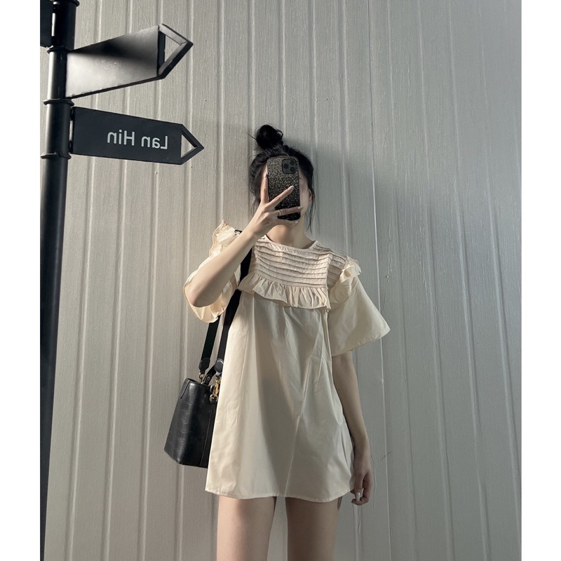 Áo babydoll xếp li