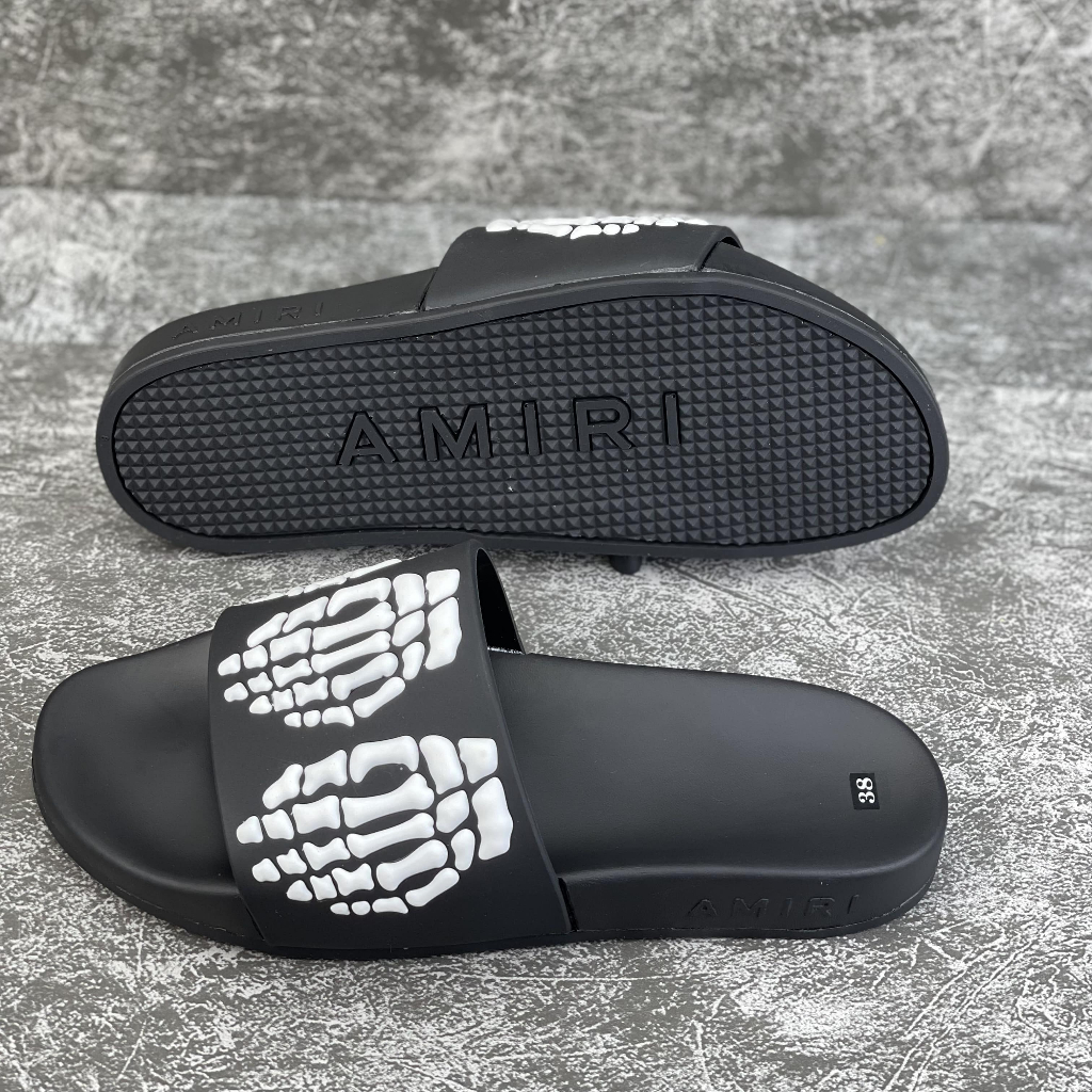 Dép nam Amiri hình xương, Dép quai ngang nam in hình xương 3D Chất liệu cao su - Mẫu mới 2023 Hot