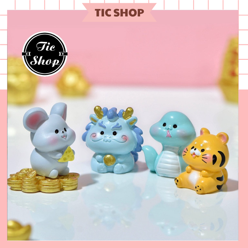 Tượng 12 Con Giáp Mô Hình Decor Trang Trí Quà Tặng Mini Cute