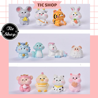 Tượng 12 con giáp mô hình decor trang trí quà tặng mini cute