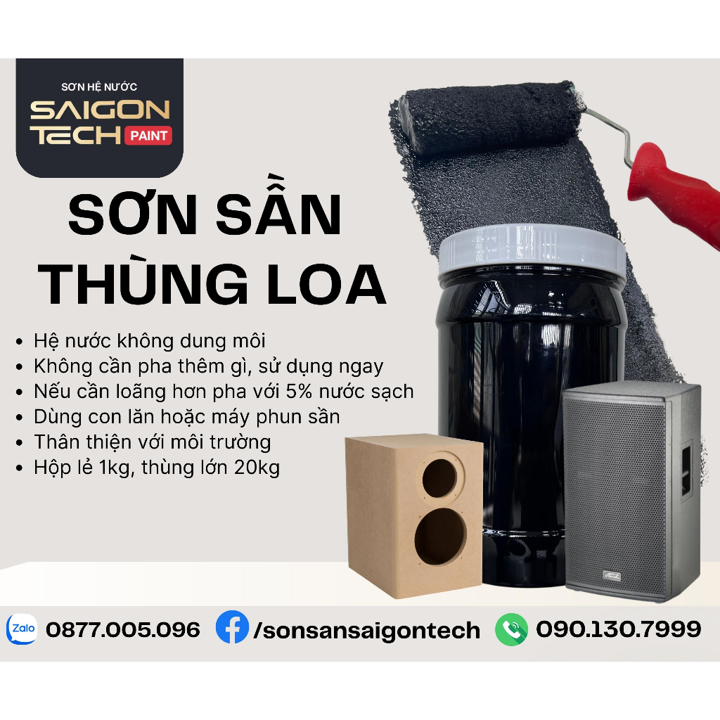 🔥[ÂM THANH - DÀN NHẠC - LOA KÉO] 1KG SƠN SẦN THÙNG LOA BẰNG CON LĂN PHA SẴN GỐC NƯỚC, ĐỘ SẦN CAO, BÓNG ĐẸP #SONSANLOA