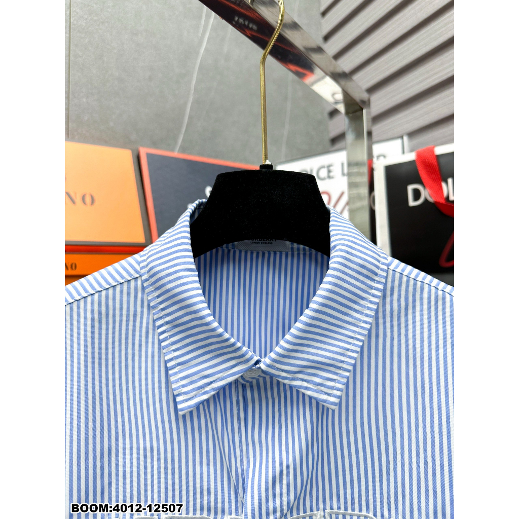 🔥Hot🔥Áo sơ mi Burberry cộc tay thêu chữ thiết kế hot trend Nam Nữ New 2023