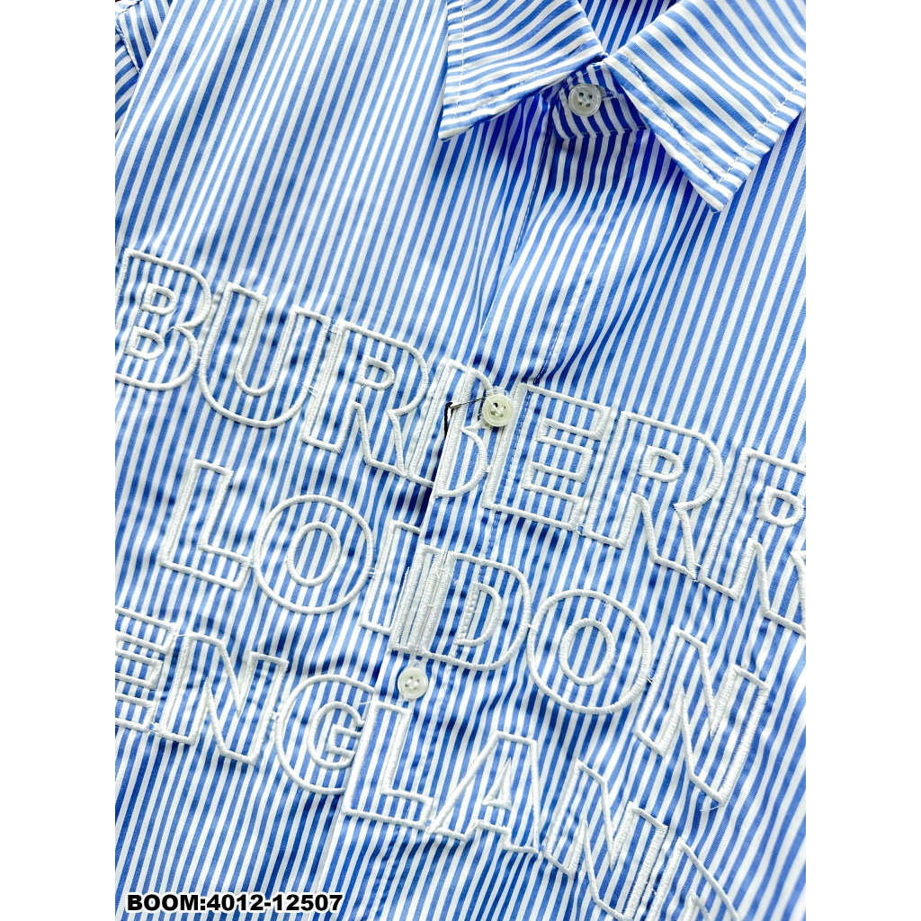 🔥Hot🔥Áo sơ mi Burberry cộc tay thêu chữ thiết kế hot trend Nam Nữ New 2023