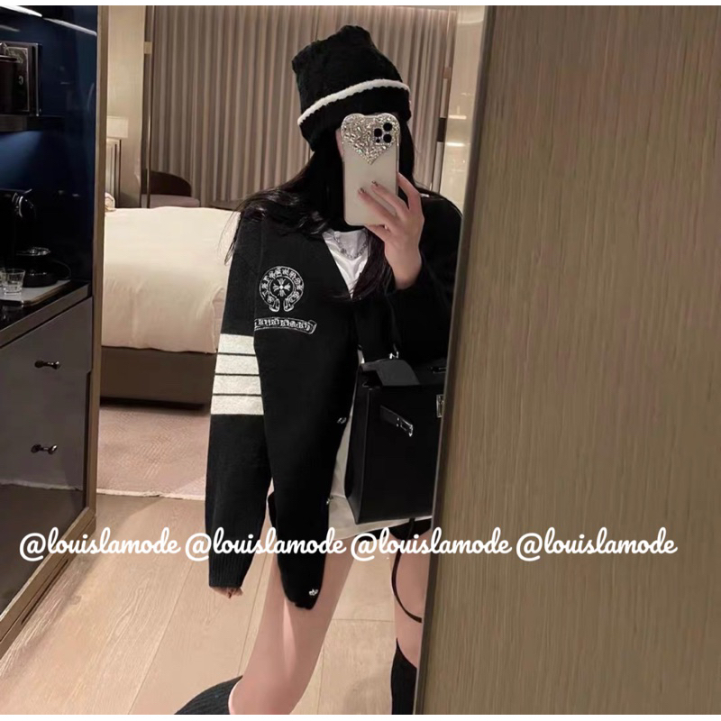 Áo Khoác Len Cardigan Thêu Chữ Thập CH Nhiều Màu