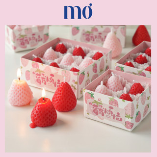 Set nến thơm tealight trang trí dâu tây MƠ phong cách Hàn Quốc dễ thương