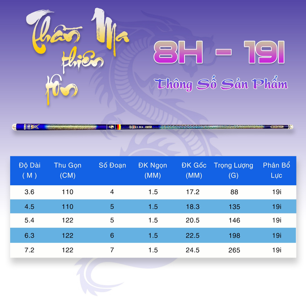 Cần câu đài 8H Thần Ma Thiên Tôn chính hãng chuyên săn hàng  câu đơn, câu đài với rất nhiều quà tặng