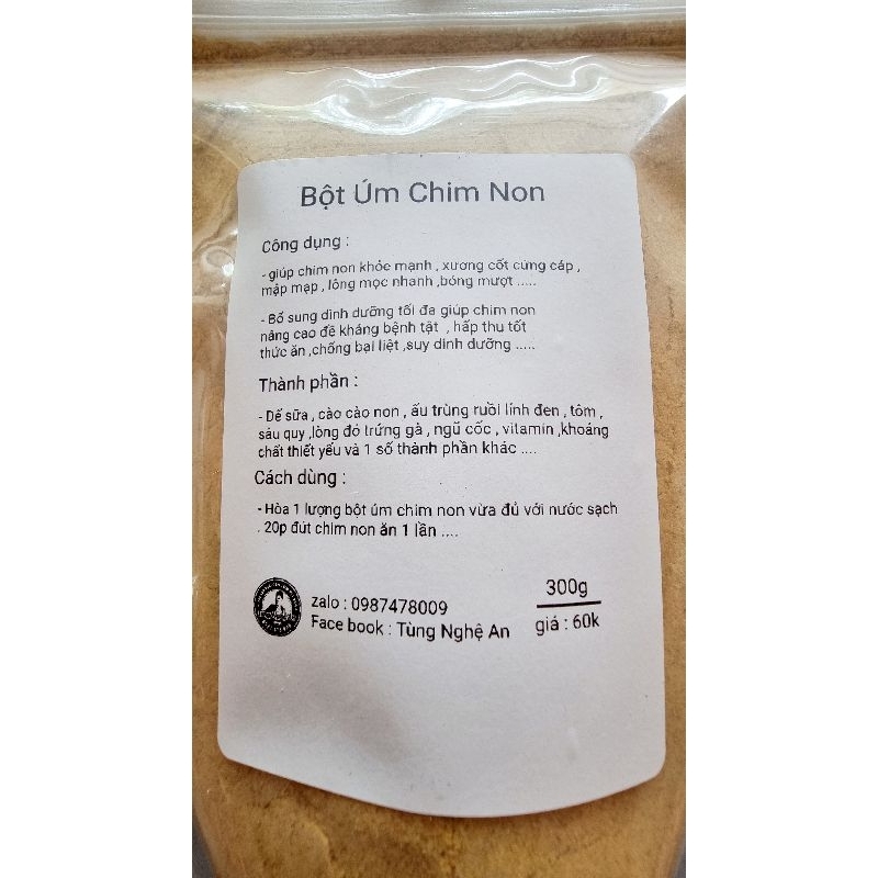 Bột úm chim non cao cấp + Tặng bơm thức ăn