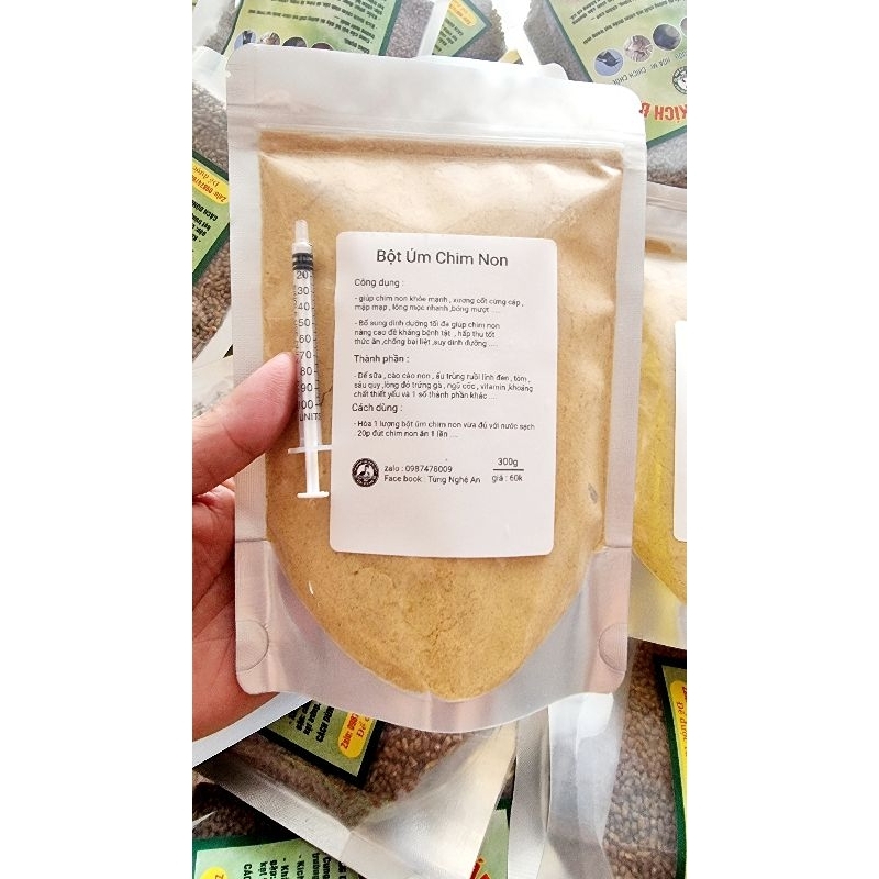 Bột úm chim non cao cấp + Tặng bơm thức ăn