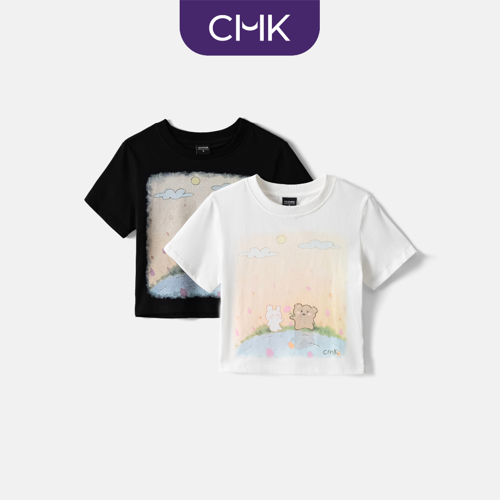 Áo thun nữ Baby Tee CHICMONKI 2 màu - RABBIT TEE CMT807
