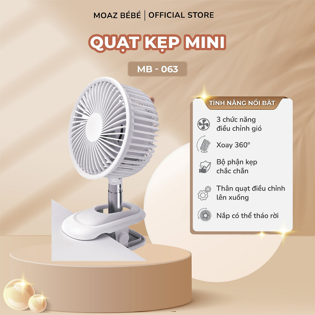 Quạt kẹp mini Moaz MB – 063