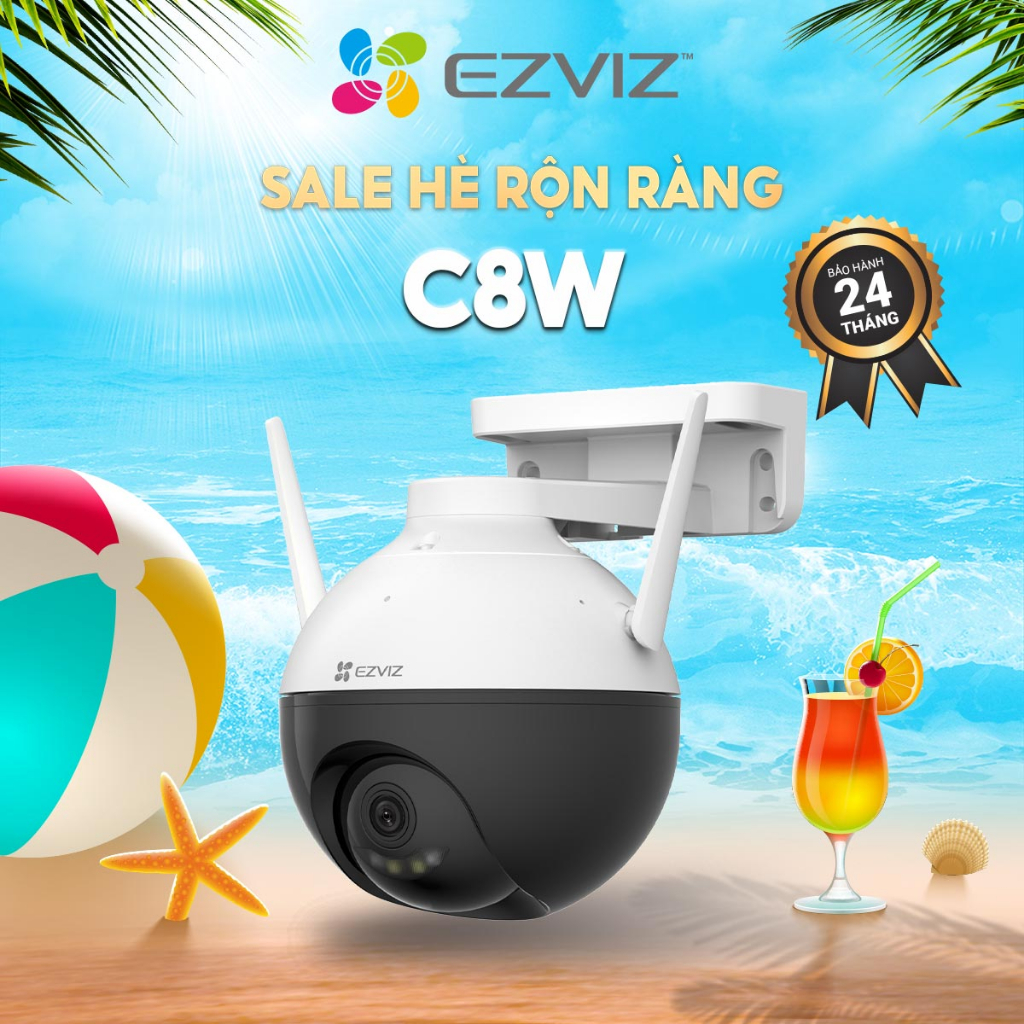 Camera WI-FI EZVIZ C8W 4MP ,Ngoài Trời 360 Độ, Đàm Thoại 2 Chiều, Có Màu Ban Đêm
