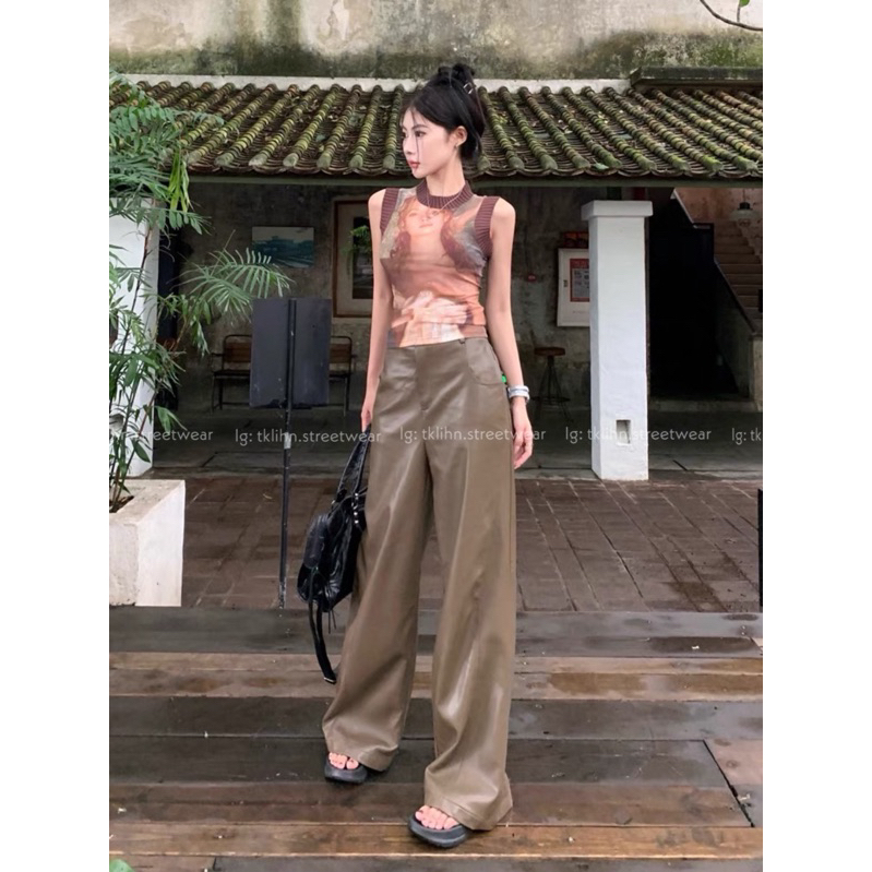 TKLIHN Quần da ống Loe ULZZANG hot FASHIONITA cá tính Quần JEANS loang màu HOT TREND 2023 phong cách đường phố