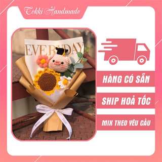 Bó hoa tốt nghiệp cute handmade làm từ len mix