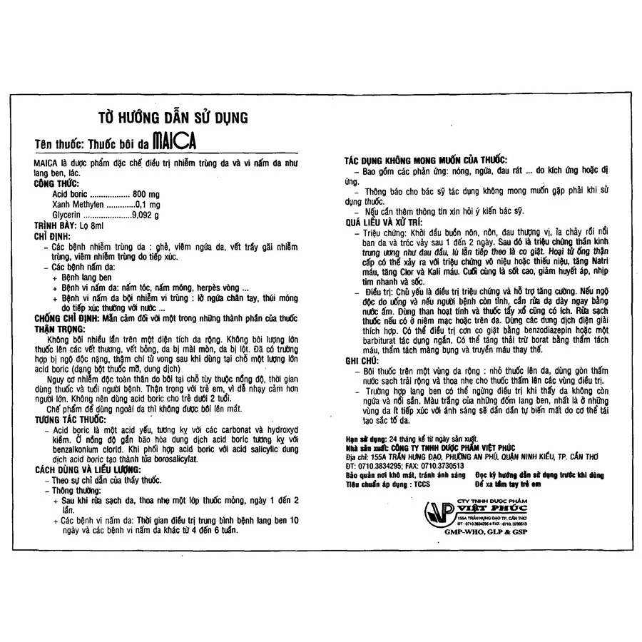 Dung dịch bôi Maica  chống nhiêm trùng,nấm da