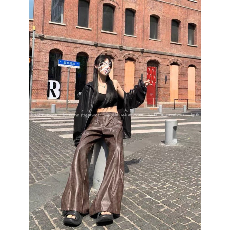 TKLIHN Quần da ống Loe ULZZANG hot FASHIONITA cá tính Quần JEANS loang màu HOT TREND 2023 phong cách đường phố