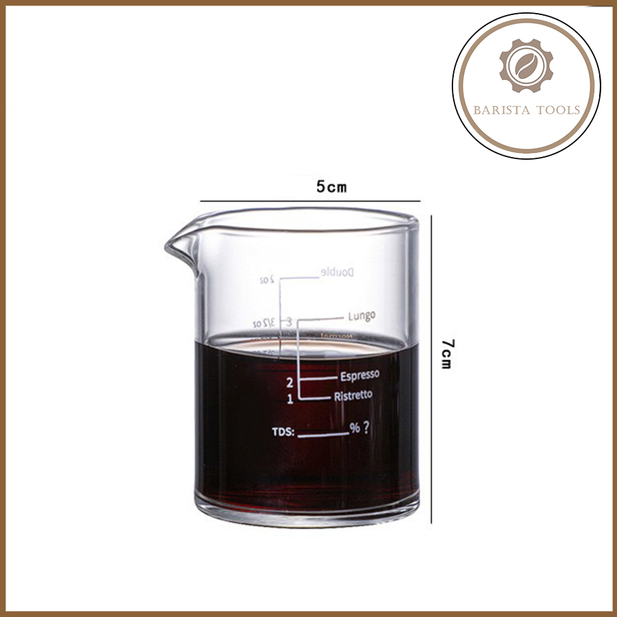 Ly thủy tinh đong định lượng espressco 70ml  | Dụng cụ barista