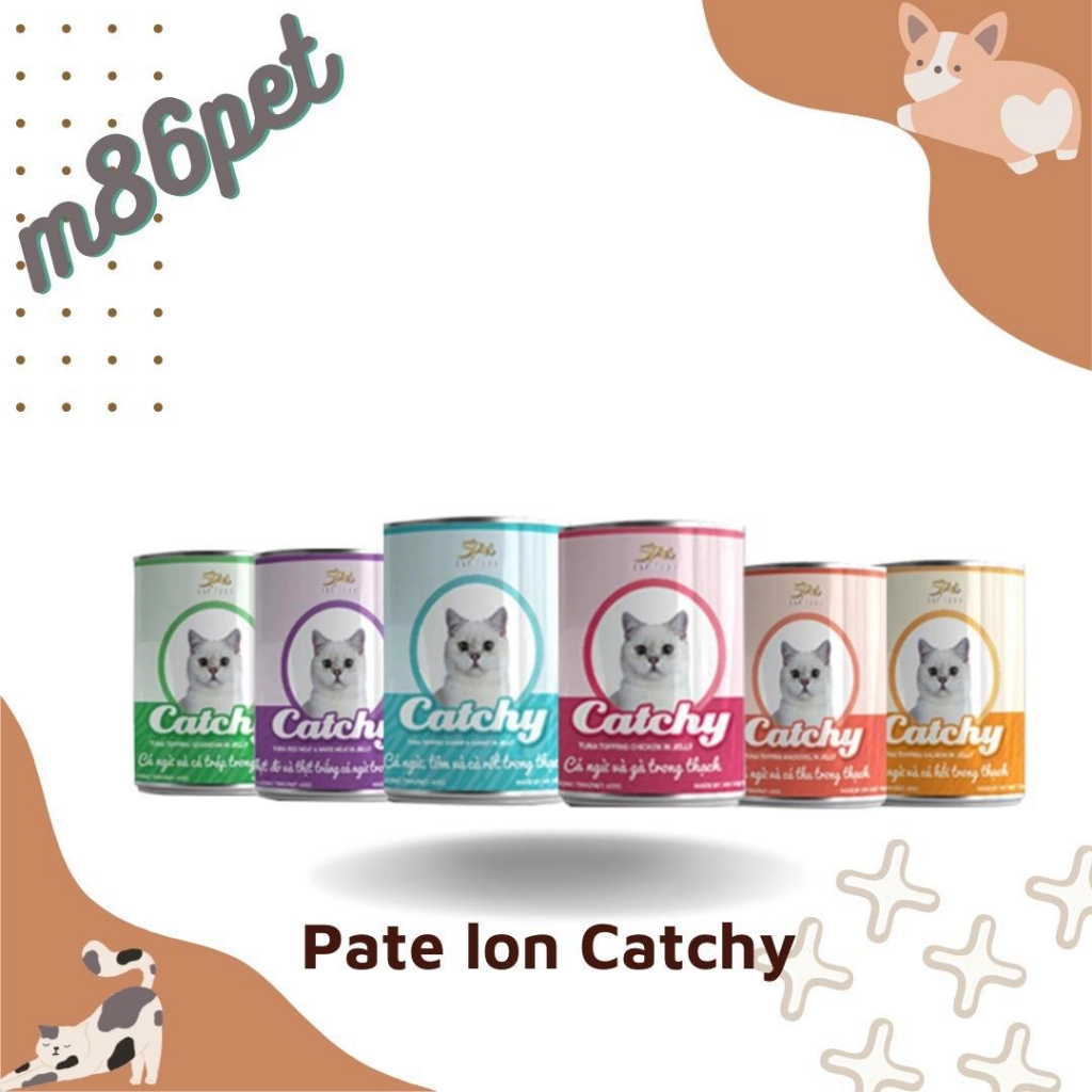Pate cho mèo catchy lon 400gr, pate mèo mọi lứa tuổi