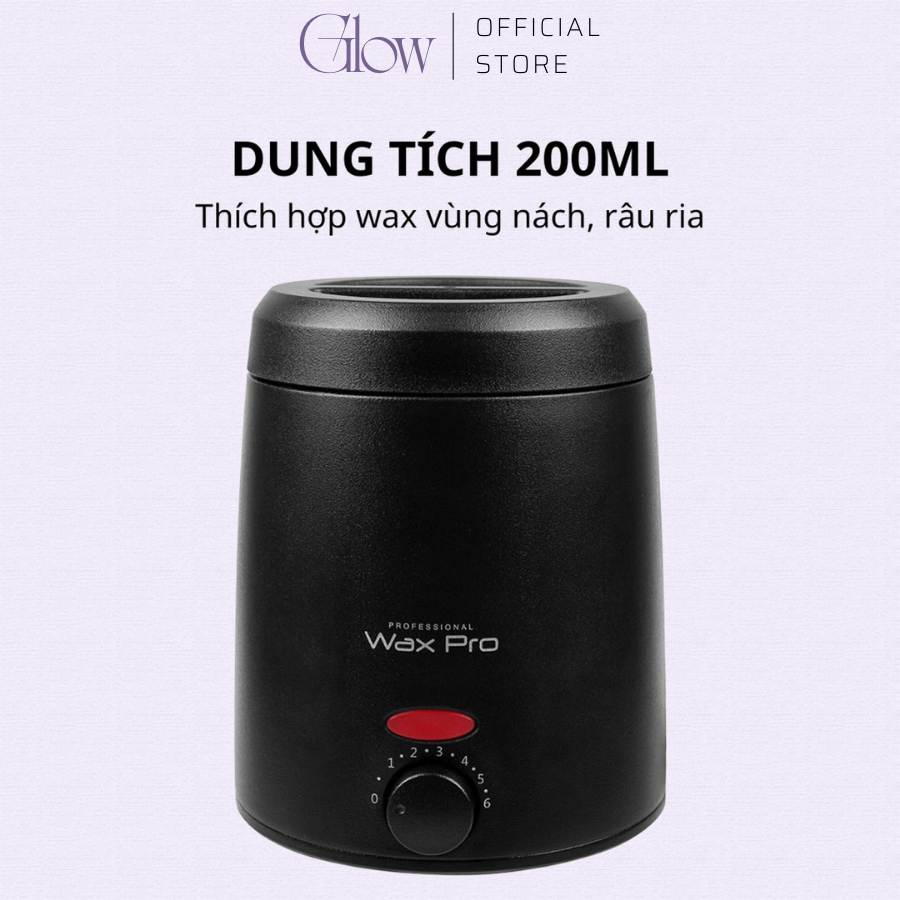 Nồi Nấu Sáp Wax Lông GLOW WAXING Pro Wax 200 Mini Chống Dính Cao Cấp Siêu Tiện Lợi Tặng Kèm Que 1013