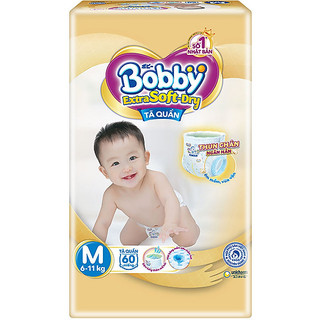 Tã quần cao cấp bobby extra soft dry siêu mềm m60/l52/xl46/xxl42