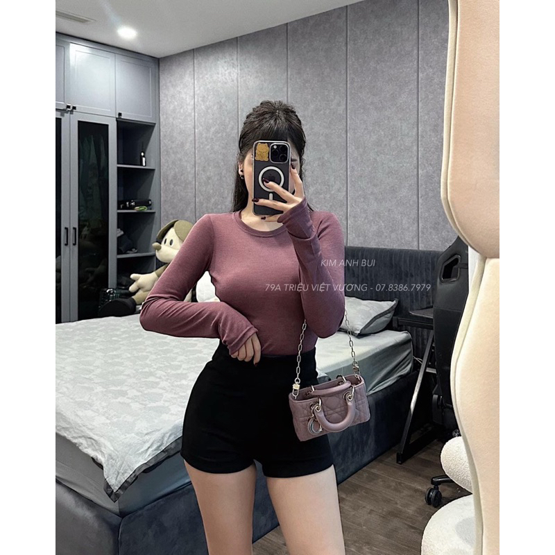 Áo thun trơn tay xỏ ngón basic