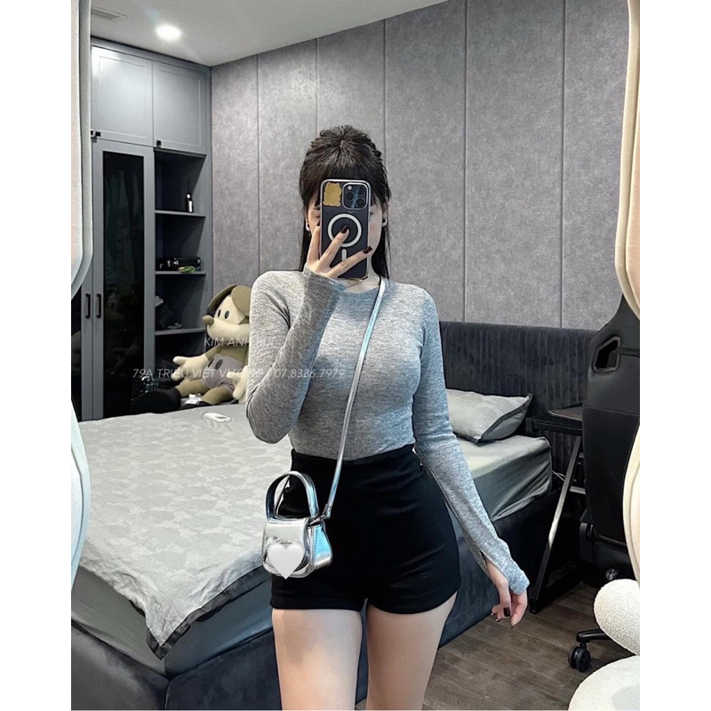 Áo thun trơn tay xỏ ngón basic