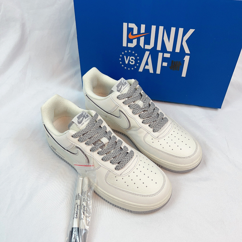 Giày Thể Thao Af1 Trắng Be Bút Bi Mới 2023 Air Force Low Dunk White Crem Full Box