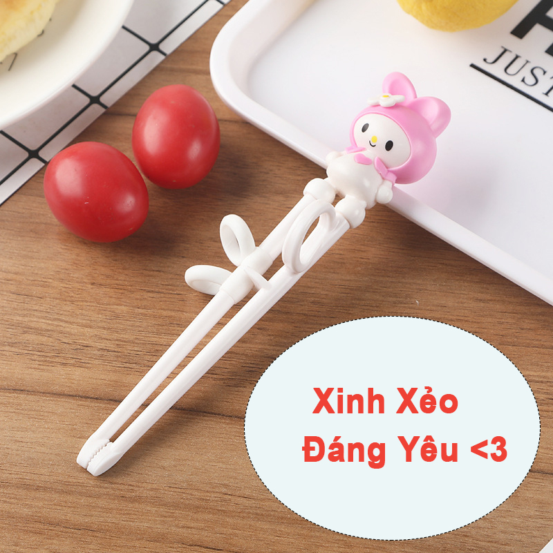 Bộ Thìa Dĩa Đũa Tập Ăn An Toàn Cho Bé Bằng Inox 304,Thìa Ăn Dặm Tập Xúc, Đũa Xỏ Ngón Tập Gắp Cho Trẻ Em