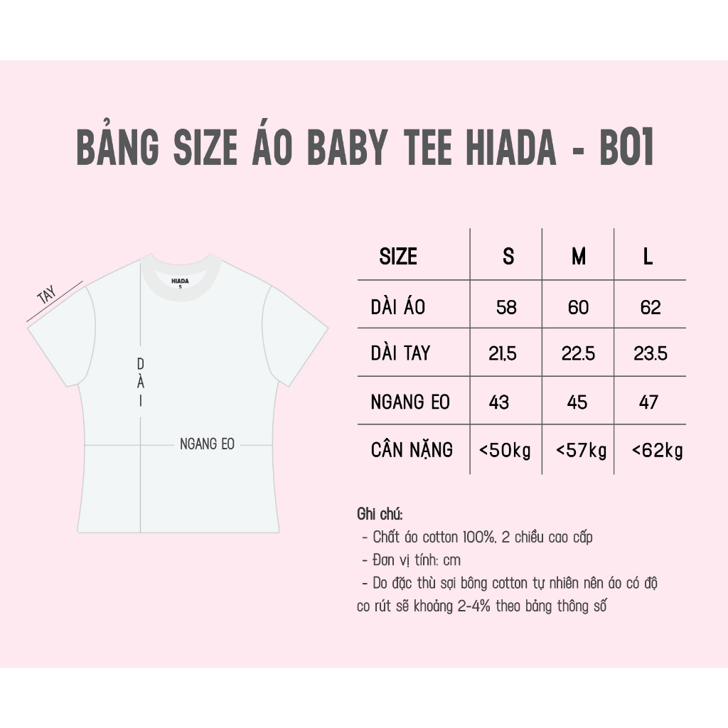 Áo Thun Nữ Babytee HIADA Cổ Tròn Vải Cotton Thoáng Mát