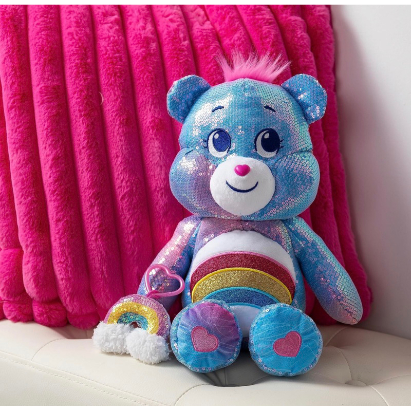 [Sẵn] Gấu Care Bears 14" Sequin Plush with Dangler 2023 - Cheer Bear - Special Collector's Edition